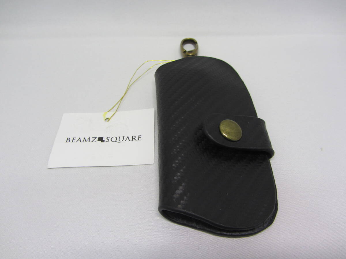 カッコよすぎ ３点セット カーボンレザーダブルファスナーセカンドバッグ BORNTORUNカーボン調 腕時計 BEAMZ SQUAREカーボン調キーケース の画像8