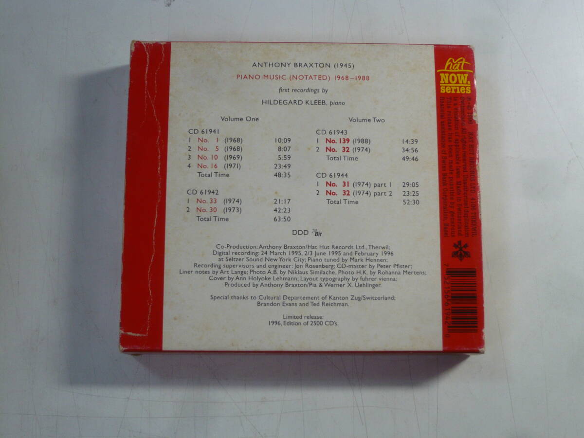 レ CD２枚組2枚セット■アンソニー・ブラクストン Anthony Braxton Hildegard Kleeb Piano Music (Notated) 1968-1988 中古の画像2