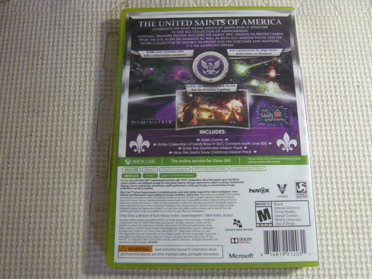 海外版XBOX 360ソフト2枚組《Saints Row IV - National Treasure Edition》中古の画像4