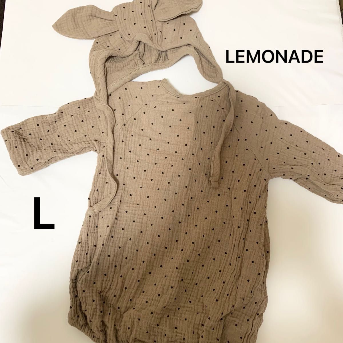 韓国ブランド LEMONADE レモネード ドットロンパース ボンネット付き ベビー服