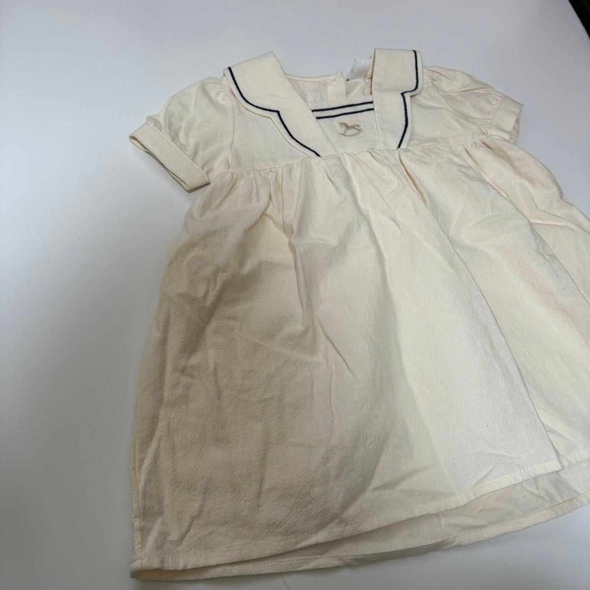 cottoli コトリ 半袖ワンピース 90  女の子 バースデイ 子供服 白 刺繍