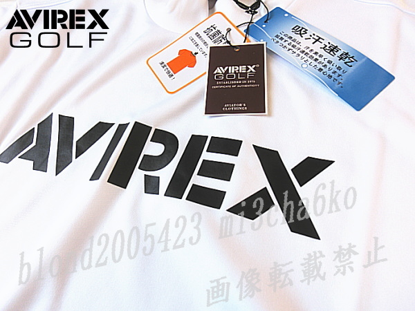 # new goods [AVIREX GOLF] Avirex Golf . sweat speed . collar embroidery Logo mok neck short sleeves shirt #WH/M