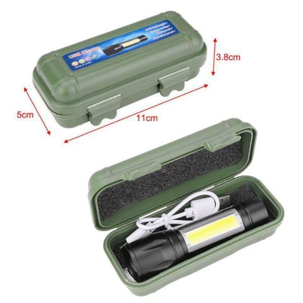 懐中電灯 LEDライト 強力 高輝度 充電式 小型 最強 ルーメン 防災用 電池なし ハンディライト 地震 USB ミニ 大容量 COB コンパクトの画像6