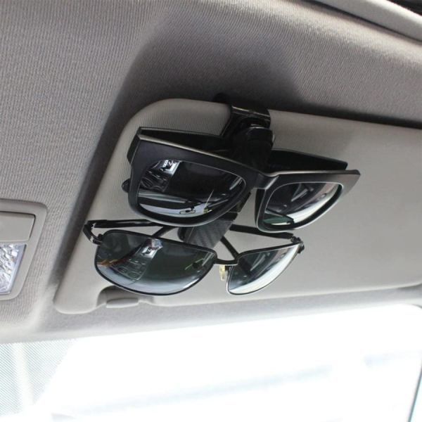 サングラスホルダー メガネホルダー 車 眼鏡 サンバイザー 収納 カード 駐車券 クリップ ブラック 2個セットの画像9