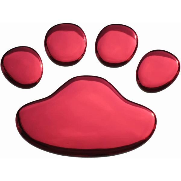犬の足跡 ステッカー シール 肉球 カーステッカー 立体 3D 4個セット レッド_画像2