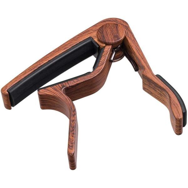 ギターカポタスト アコギカポ ワンタッチ式 guitar capo エレキギター/ウクレレ/アコースティックギター用カポタスト(木目調)_画像7