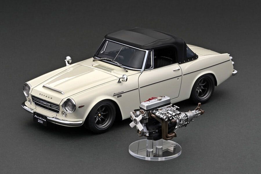 【限定70台】IG2708 1/18 ignition model DATSUN Fairlady 2000 (SR311) White With Engine イグニッションモデル ダットサン フェレディの画像1