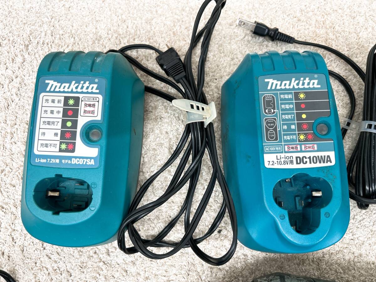 A450 Makita マキタ 充電器 DC10WA DC07SA 電動工具 電動ドライバー バッテリー Ni-MH まとめ売り 動作未確認の画像2