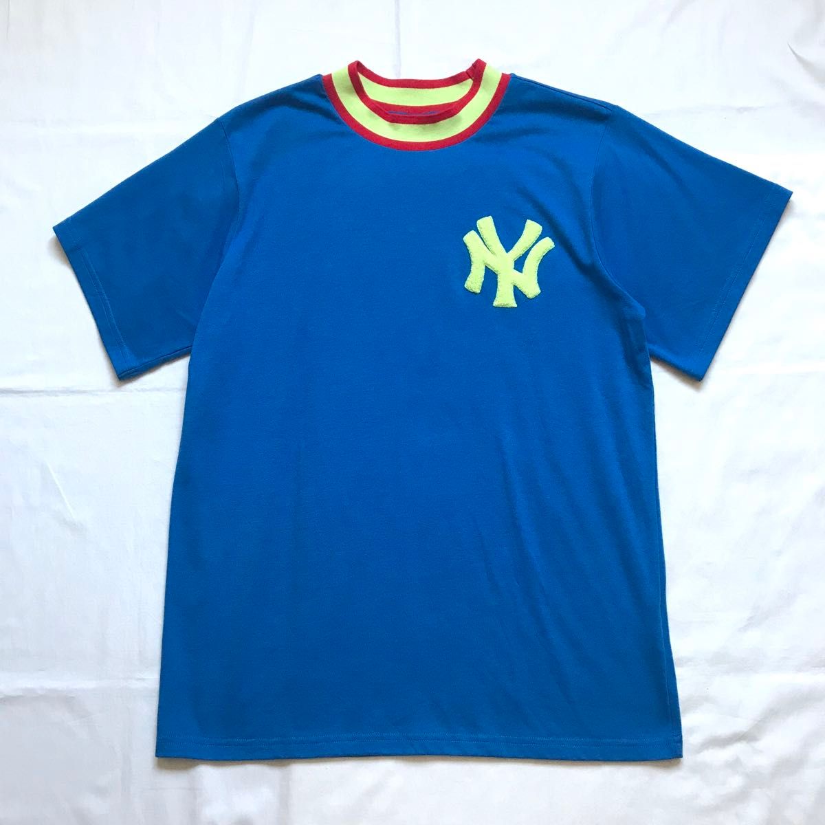 Majestic  マジェスティック　ヤンキース　Tシャツ　NY  半袖　ブルー　アメカジ　M