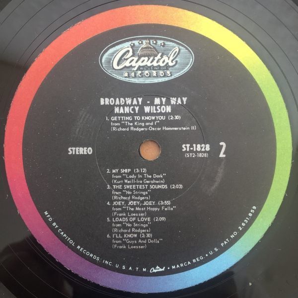 ◎シュリンク付美品◎Nancy Wilson/BROADWAY-MY WAY【1963/US盤/LP】_画像4