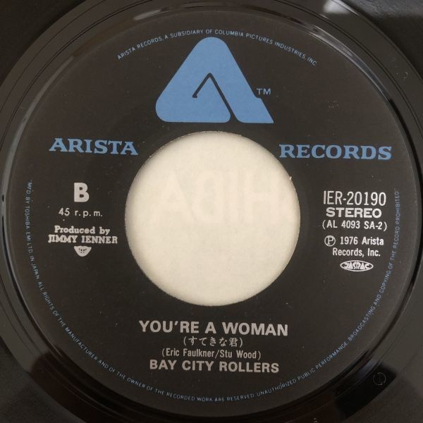○Bay City Rollers/DEDICATION//YOU'RE A WOMAN【1976/JPN盤/７inch】_画像4