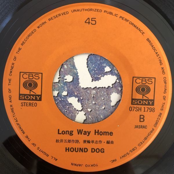 ■Hound Dog/ROCKS//LONG WAY HOME【1986/JPN盤/7inch】_画像4