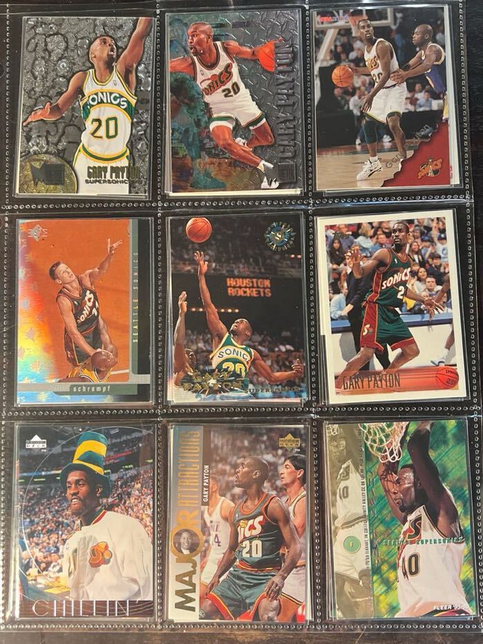 NBAレトロカード/TOPPS,FLEER等/Seattle SuperSonics/Gary Payton,Shawn Kempゲイリーペイトン ショーンケンプ等18枚の画像1