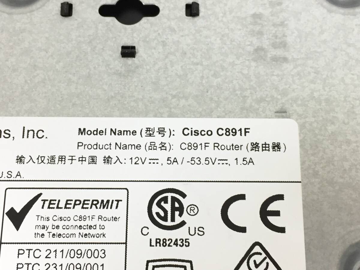 〇 Cisco シスコ 800 シリーズ C891FJ-K9 サービス統合型ルーター ACアダプター付属 動作品の画像6