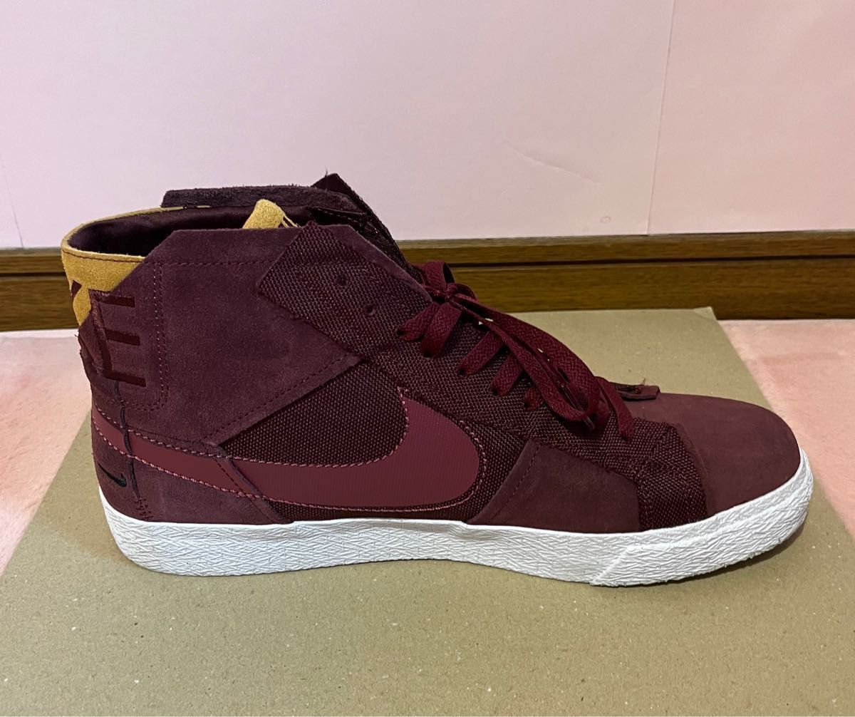 【超美品】NIKE SB ZOOM BLAZER MID PRM ワインレッド 30cm ナイキ スエード プレミアム 