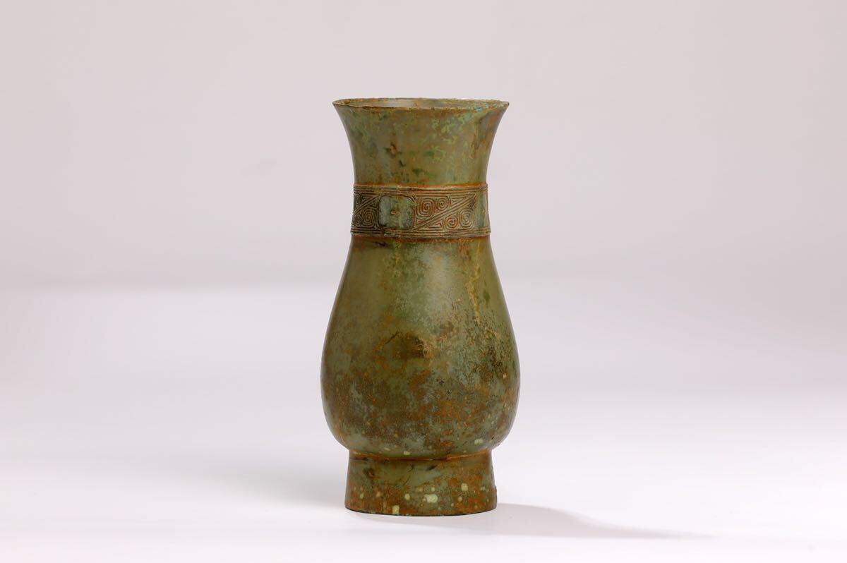 【萬古】中国美術 古玩 唐漢時代 青銅器 古銅置 花瓶 花入 唐物 中国 古美術 置物_画像2
