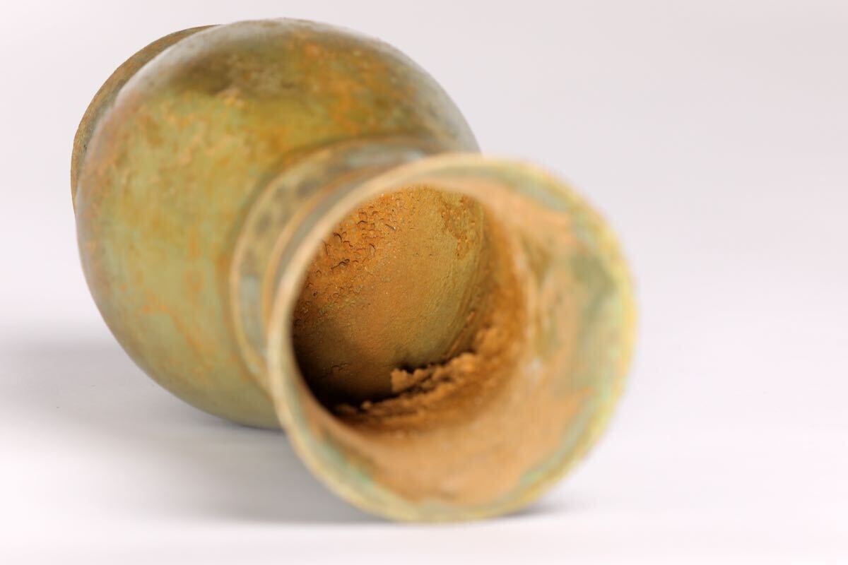【萬古】中国美術 古玩 唐漢時代 青銅器 古銅置 花瓶 花入 唐物 中国 古美術 置物_画像9