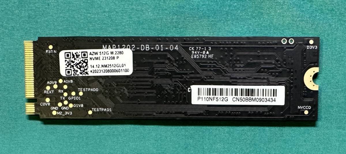 M.2 NVMe 512GB SSD MAXIO P110NF512G_画像3