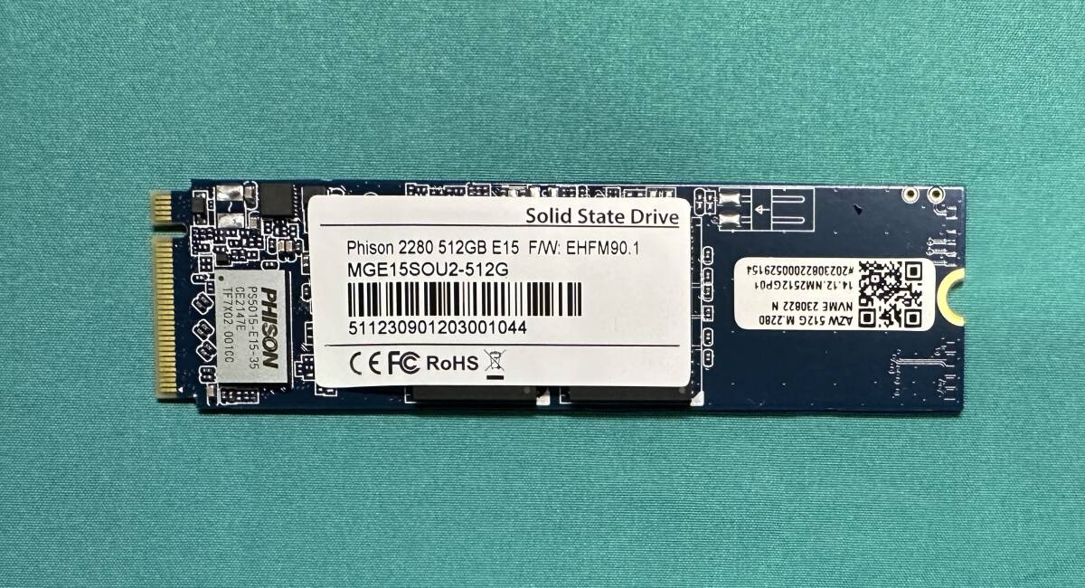 Phison 512GB M.2 2280 NVMe SSD MGE15SOU2-512G ②