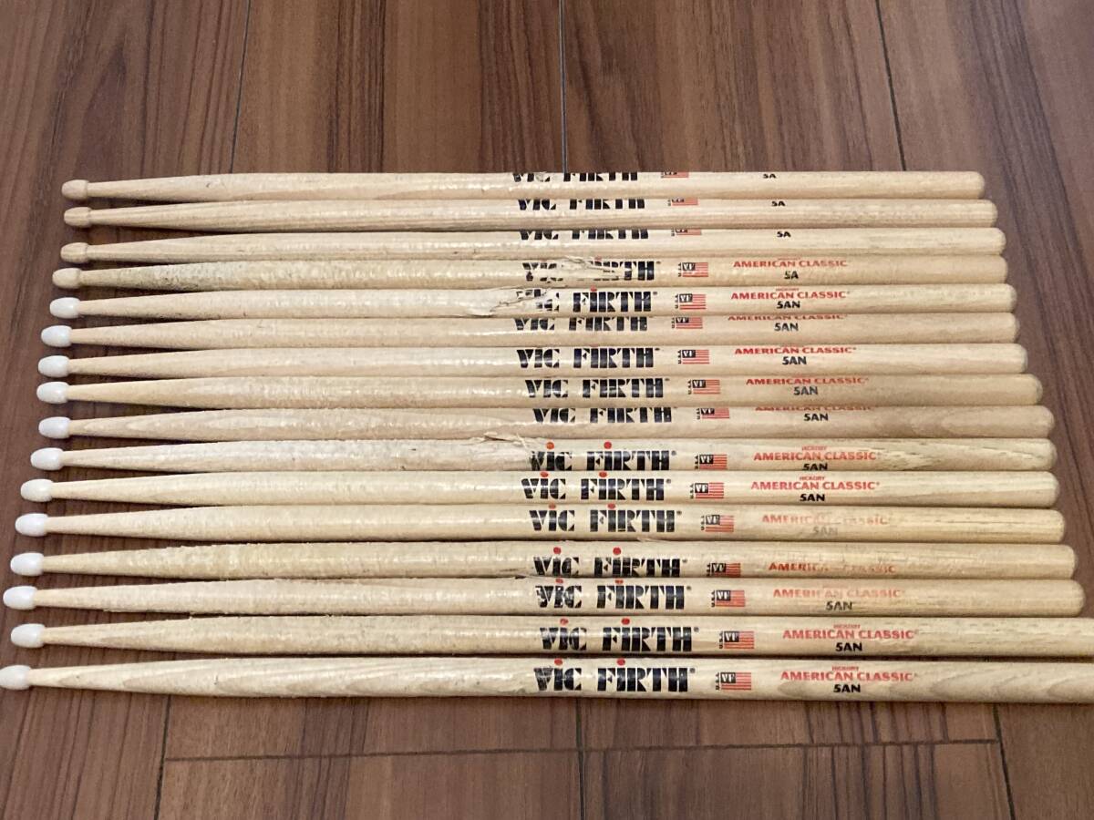  free shipping! Bick fur s5AN & 5A total 16 pcs set VIC FIRTH secondhand goods drum stick 