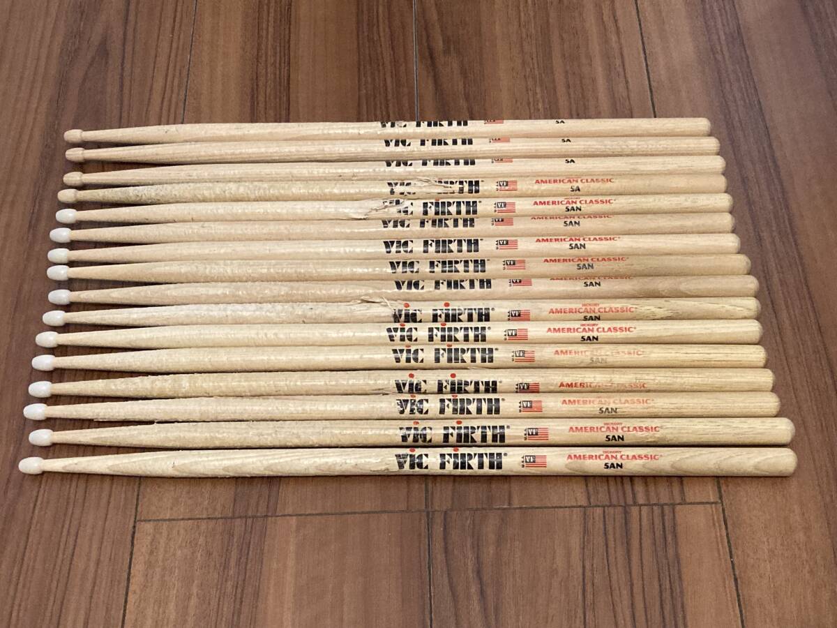  free shipping! Bick fur s5AN & 5A total 16 pcs set VIC FIRTH secondhand goods drum stick 