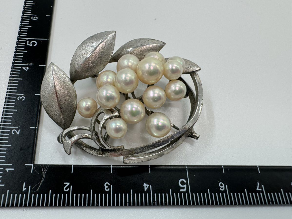 【0425】ヴィンテージ アクセサリー           真珠 シルバー sterling ブローチ 1円からの画像5