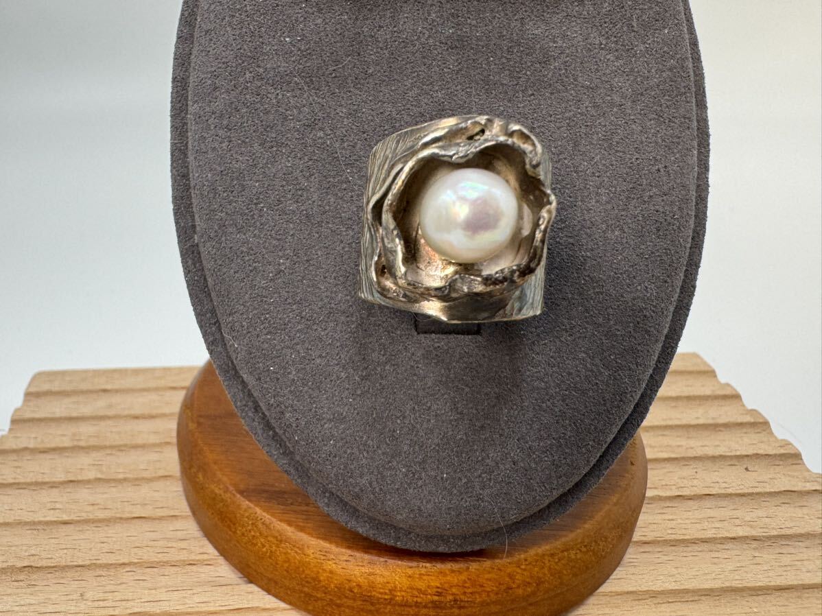 【0128】ヴィンテージ アクセサリー  真珠 シルバー SILVER 指輪 1円からの画像2
