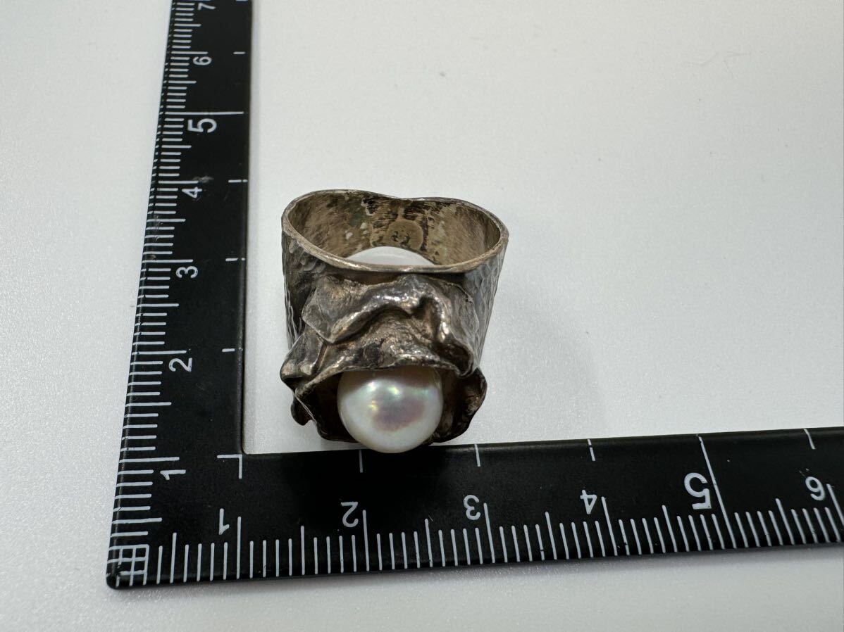 【0128】ヴィンテージ アクセサリー  真珠 シルバー SILVER 指輪 1円からの画像4