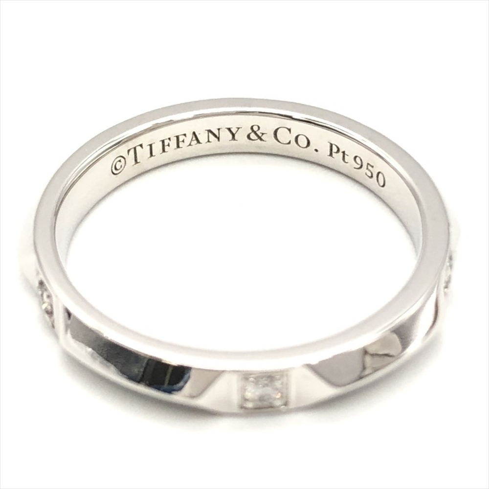 ティファニー Tiffany&Co. トゥルー バンドリング リング 指輪 ダイヤモンド 約8号 Pt950_画像4