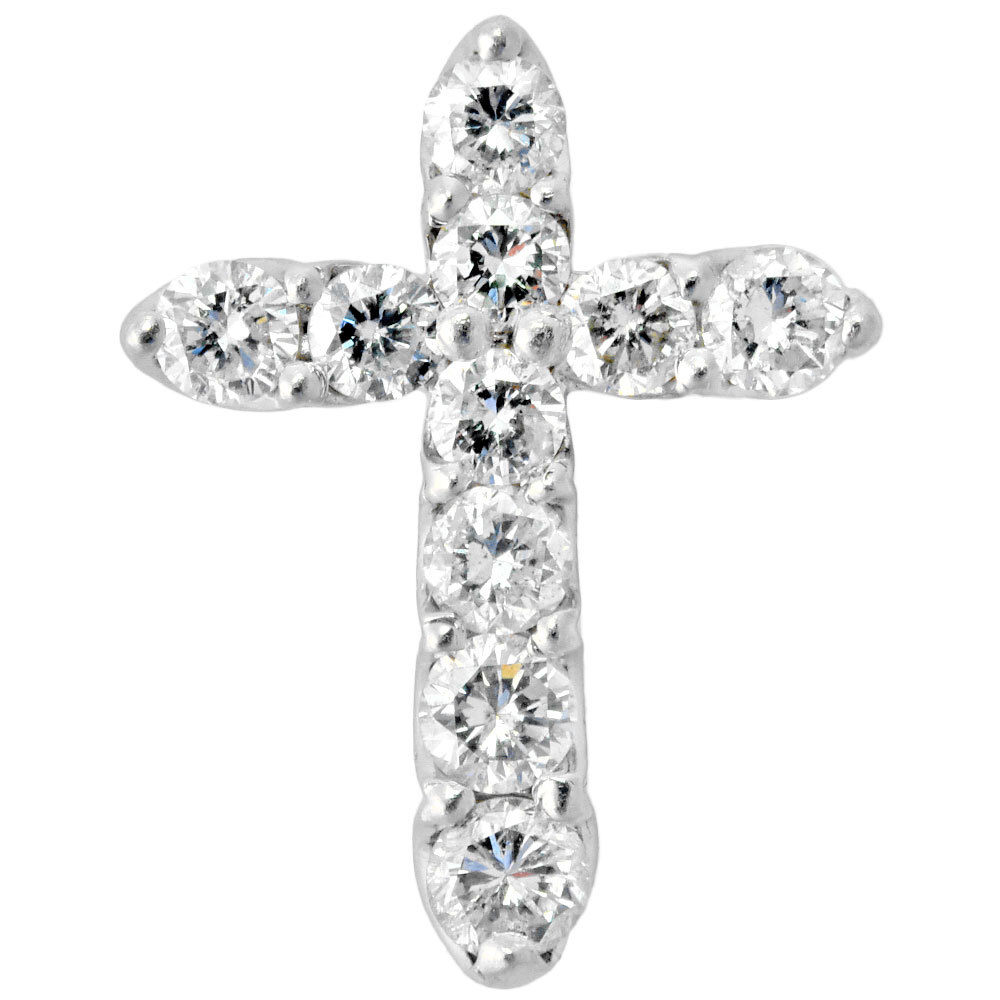 人気満点 Pt900 1.00ct ダイヤモンド ペンダントトップ クロス 3.0g 十字架 レディース ダイヤモンド