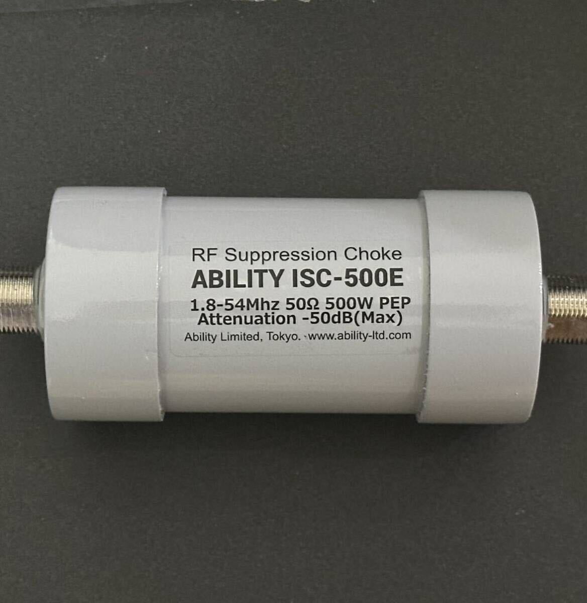 ISC-500E コモンモードフィルター屋外用小型 40mmのコアにRG316テフロン同軸22 回巻き高性能500W PEP 電波障害対策 コモンモードフィルタ_画像1