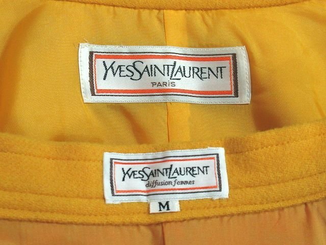 ◆Yves Saint Laurent サンローラン*ゴールドボタン*セットアップ*スカートスーツ*#M*ウール*ジャケット/スカート*サンフラワーの画像9