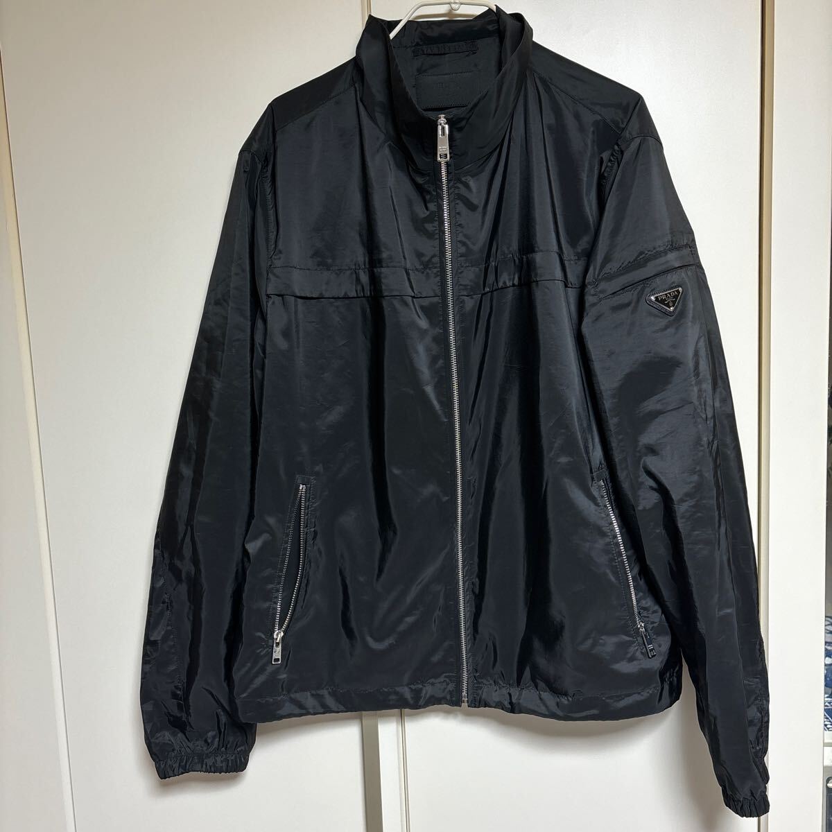 プラダ PRADA 三角プレートナイロンジャケット サイズ54 ブラック SGN988 Triangle Plate Nylon Jacket ブルゾン 1円スタートの画像1