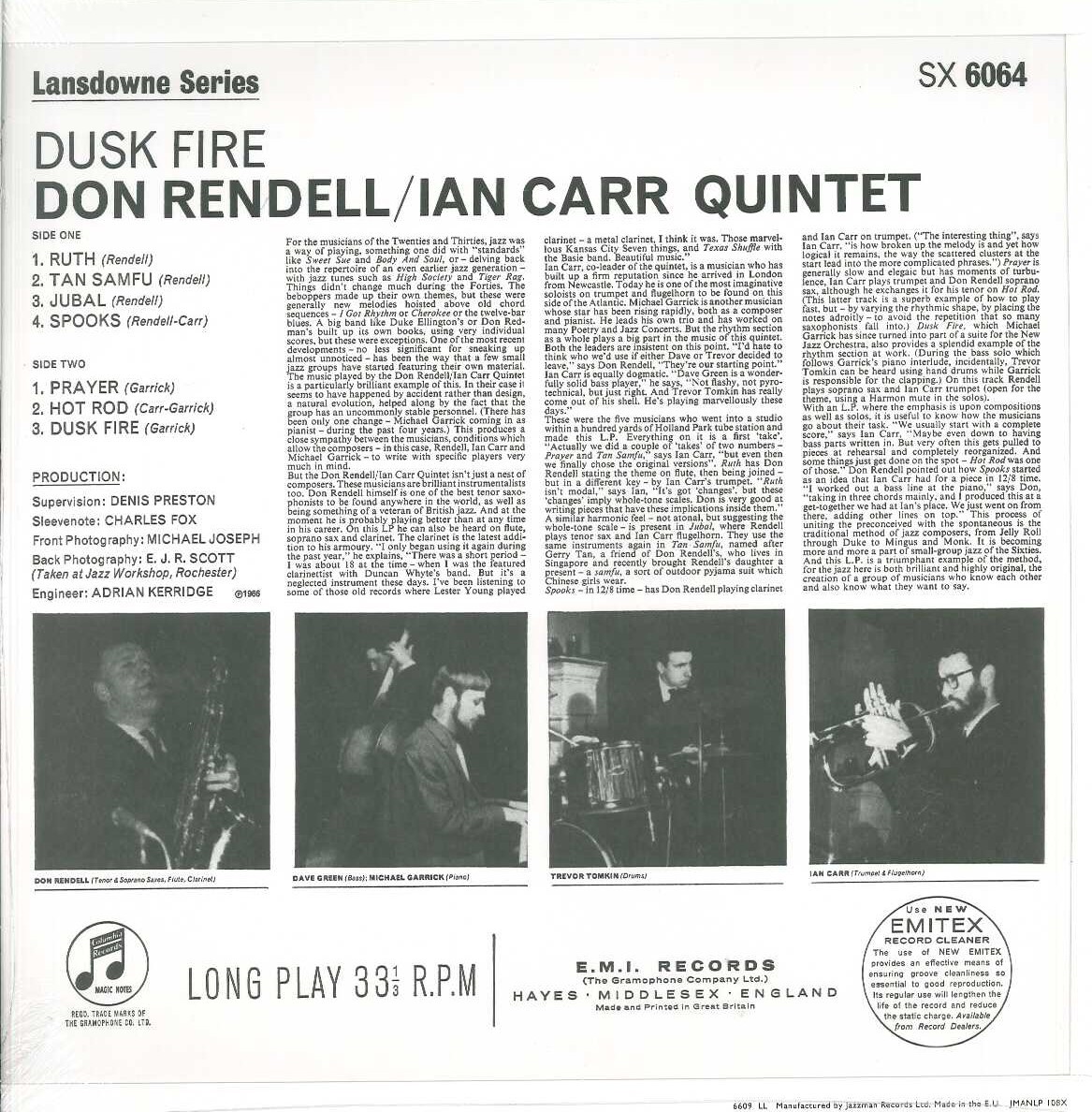 ♪♪入手難・DON RENDELL & IAN CARR Dusk Fire (LP)（12インチ） (直輸入盤) ドン・レンデル&イアン・カー_画像2