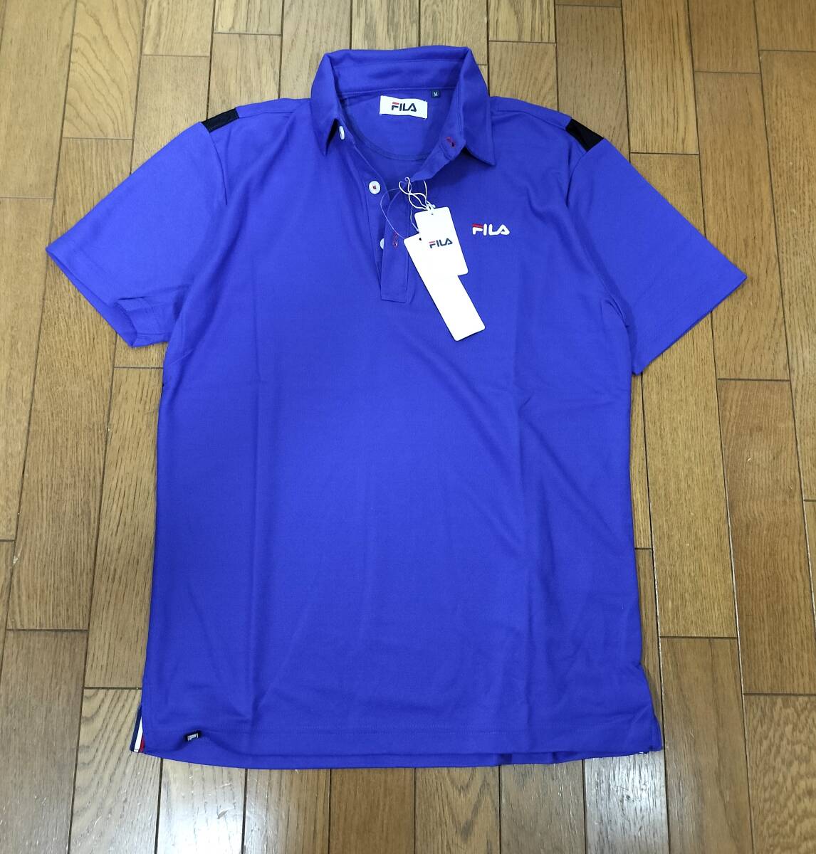 （物16）新品 フィラ ゴルフ 半袖ポロシャツ749-644Ｇ 青 メンズＭの画像2