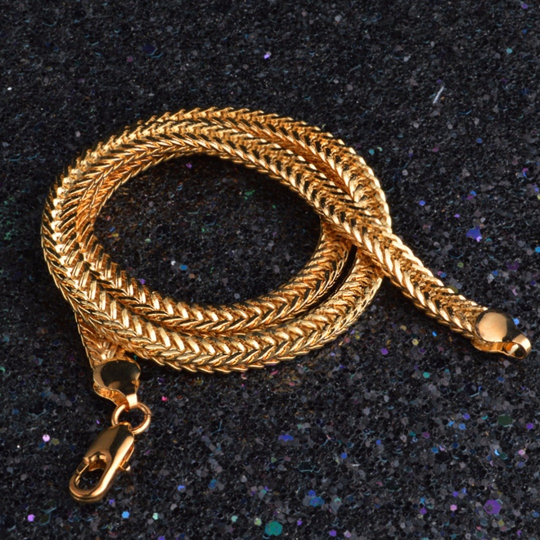 6mm×50cm【18K GOLD PLATE】メンズ喜平ゴールドネックレス 喜平チェーン 金 鎖 ネックレス アクセサリー 巾着入★プレゼントに_画像4