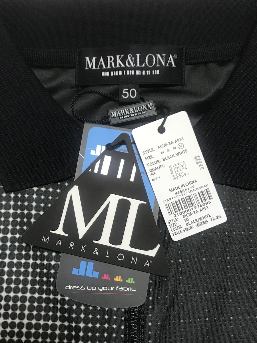 MARK&LONA マーク＆ロナ「CODE Graphic Polo」 50サイズ XL ブラック 未使用 タグ付属 ハイストレッチ素材 常にドライな着心地をキープ の画像7