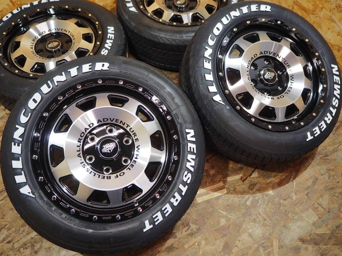 ★新作★215/60R17 8J+20 6H139.7 新品 BELLISSI D10SS 新品 大人気ホワイトレター タイヤホイールセット 1台分 200系 ハイエース カスタム_画像3