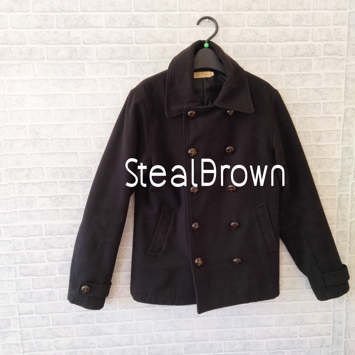 【ラスト一点】Steel Brawn  スティールブラウン Pコート ブラック メンズ Sサイズ