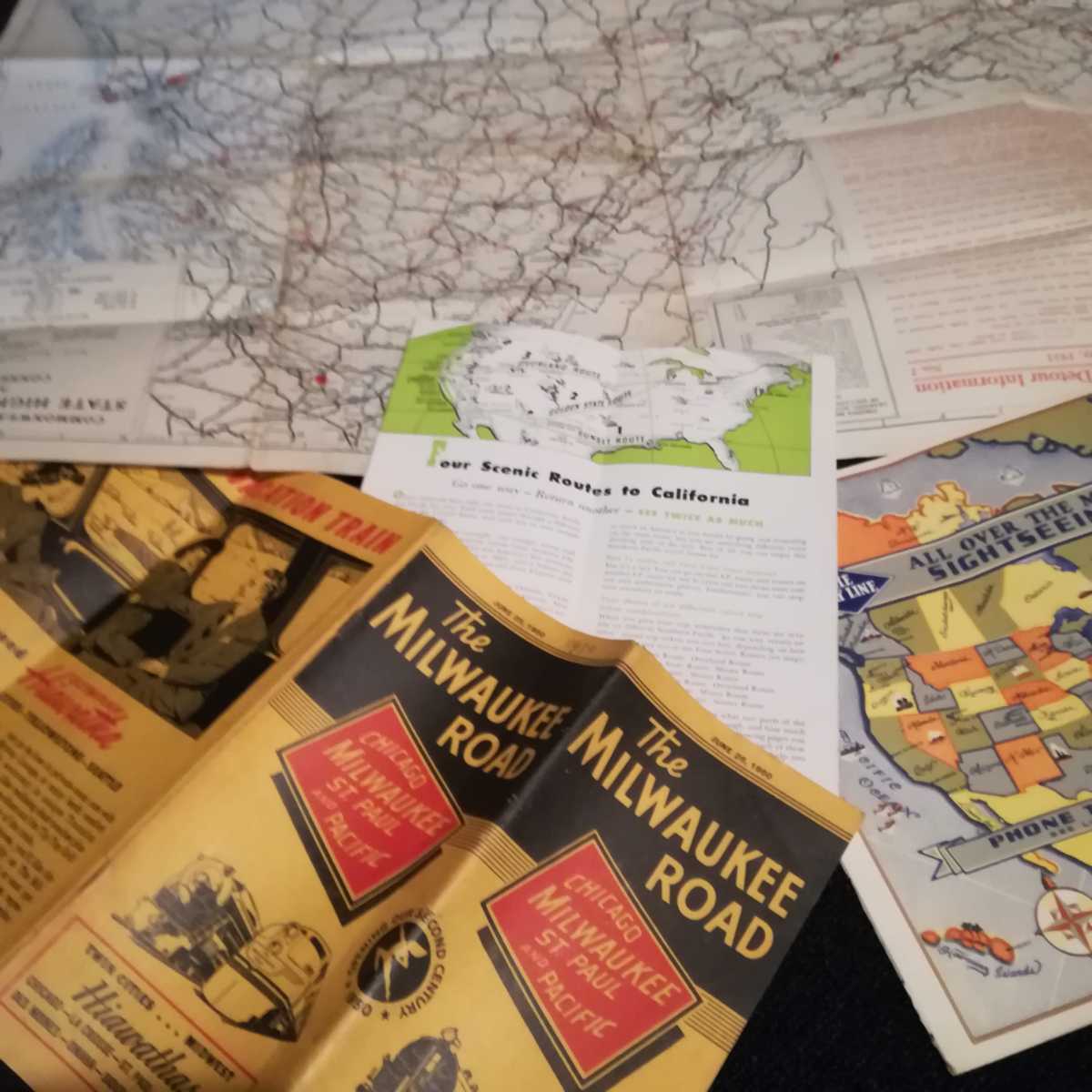 USA アメリカ　1930年代～1950くらいのアンティーク　パンフレット、地図、観光ガイド色々　カリフォルニア、ワシントン、NY 他多数_画像9
