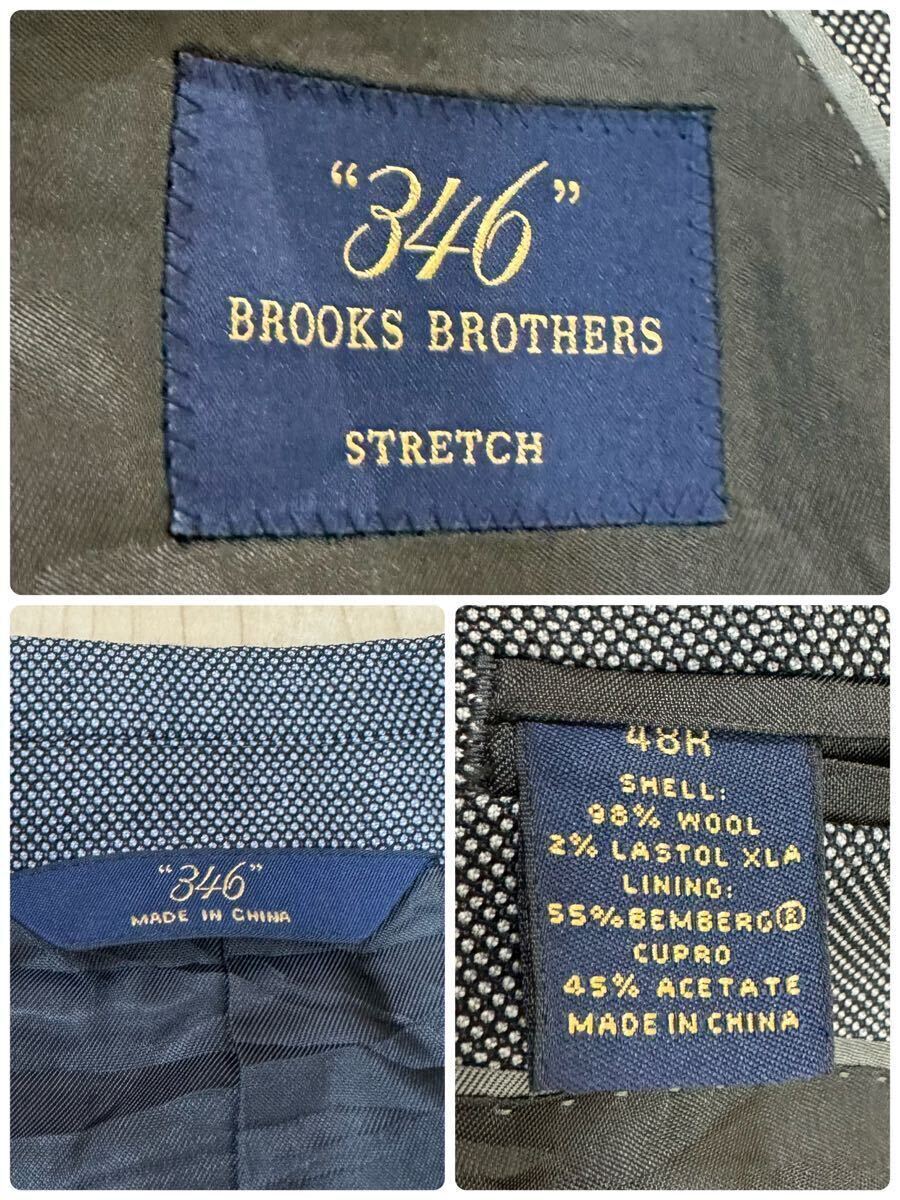 幻の一品 希少3L〜4L 「Brooks brothers/ブルックスブラザーズ」【バーズアイ柄】テーラードジャケット ブレザー 48R メンズ グレーの画像10