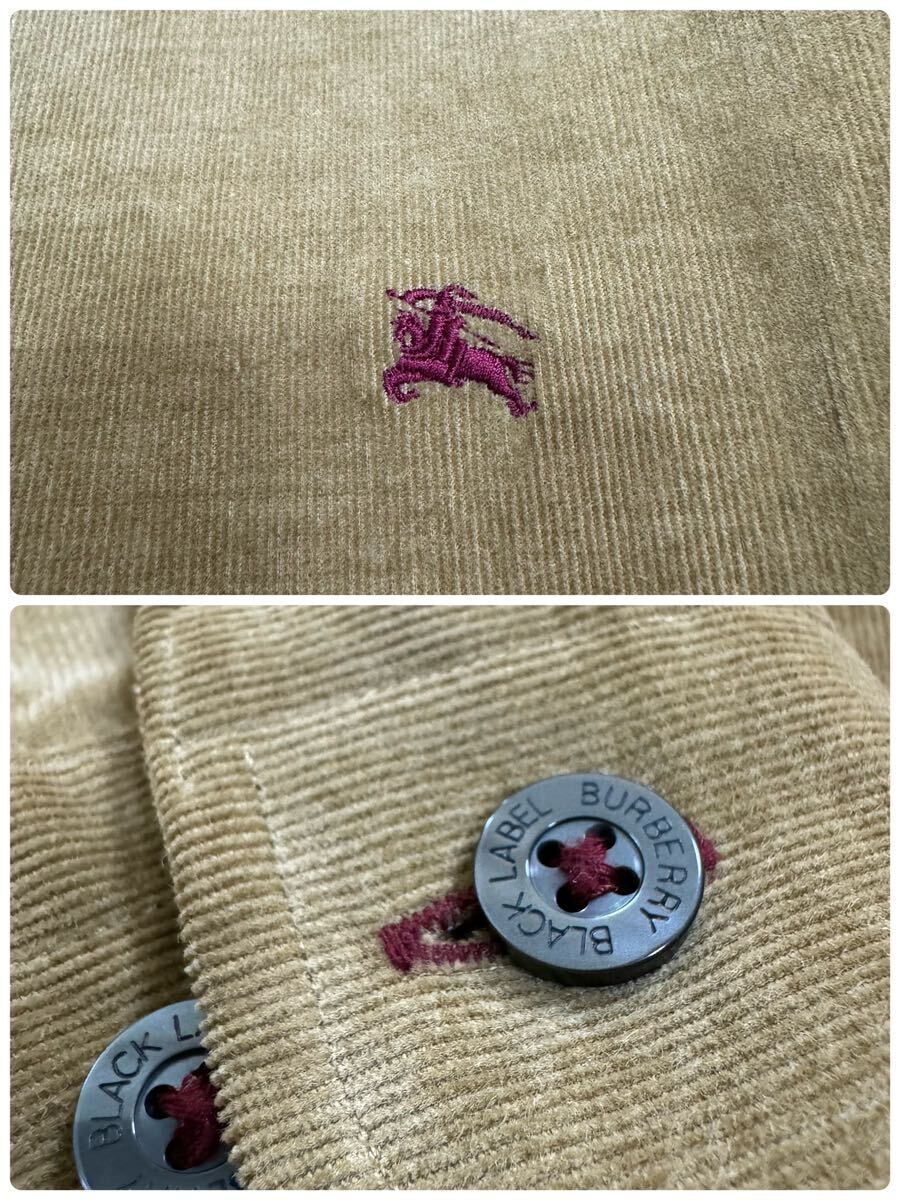 【希少Lサイズ】バーバリー ブラックレーベル 長袖シャツ ジャケット コーデュロイ シャツ ホース刺繍 ノバチェック BURBERRY 春物の画像9
