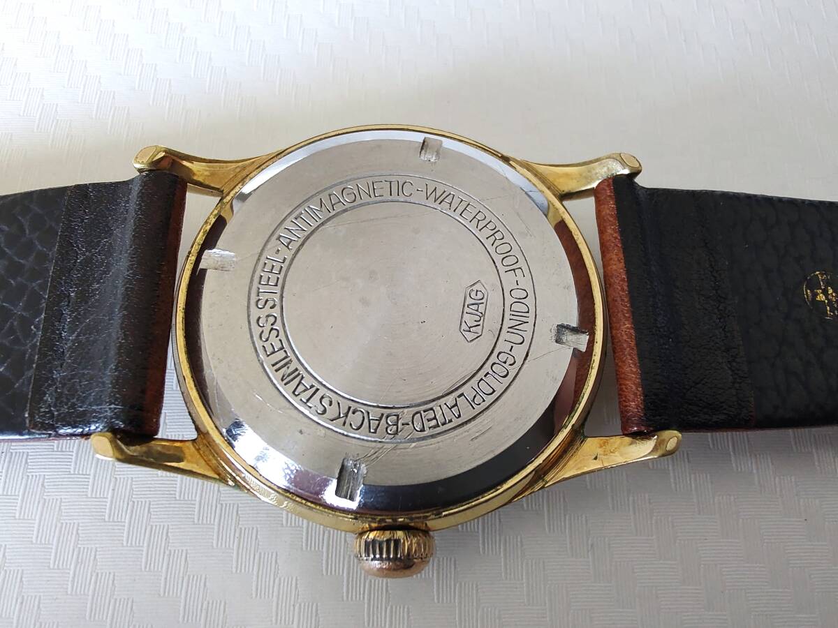 *E.FIRTZLAFF old hand winding type wristwatch for man gold color 
