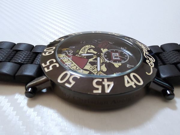 ◆Ed Hardy　エドハーディー　クオーツ腕時計　47ｍｍ_画像6