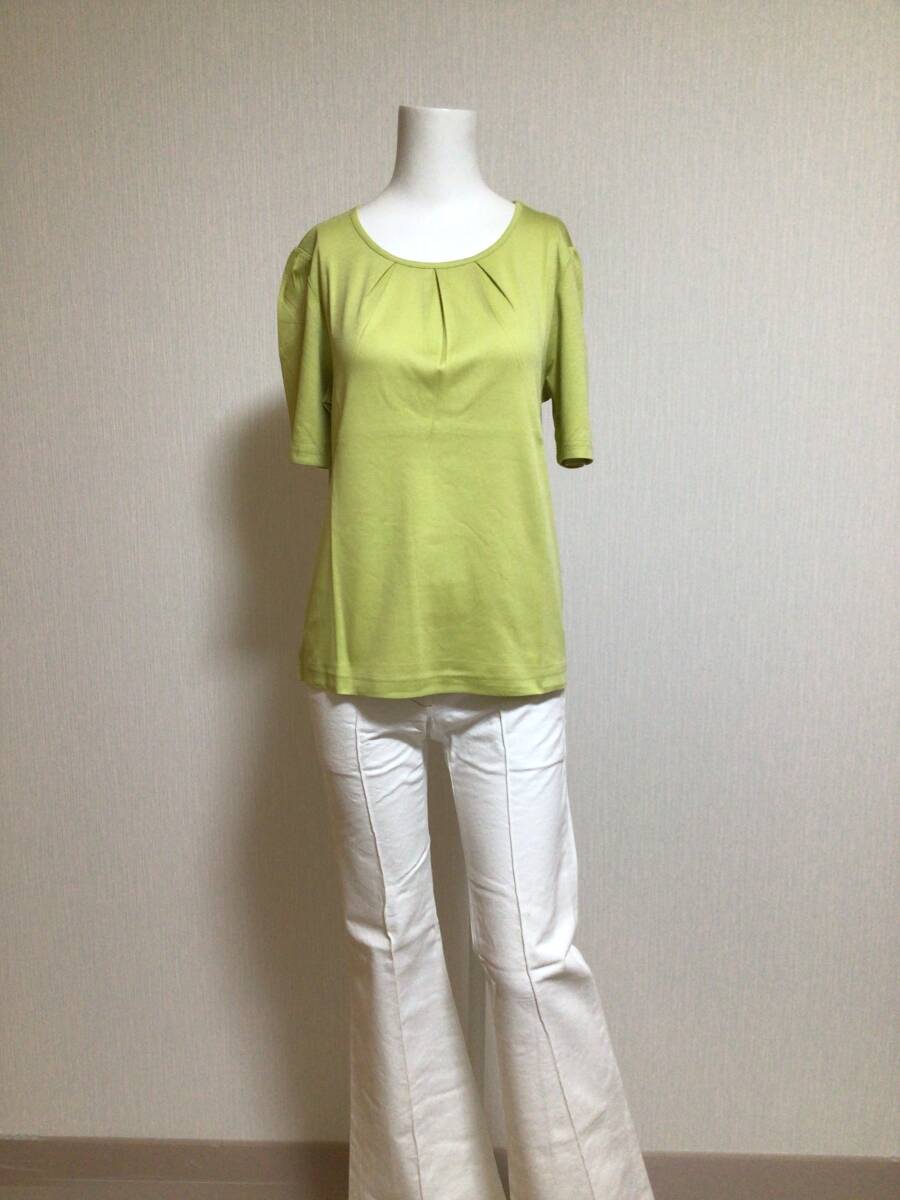 qvc054／COTTON FACTORY（コットンファクトリー）オーガニックラグジックボックスタック半袖プルオーバー／ペールイエロー／40／C10065-ogの画像1