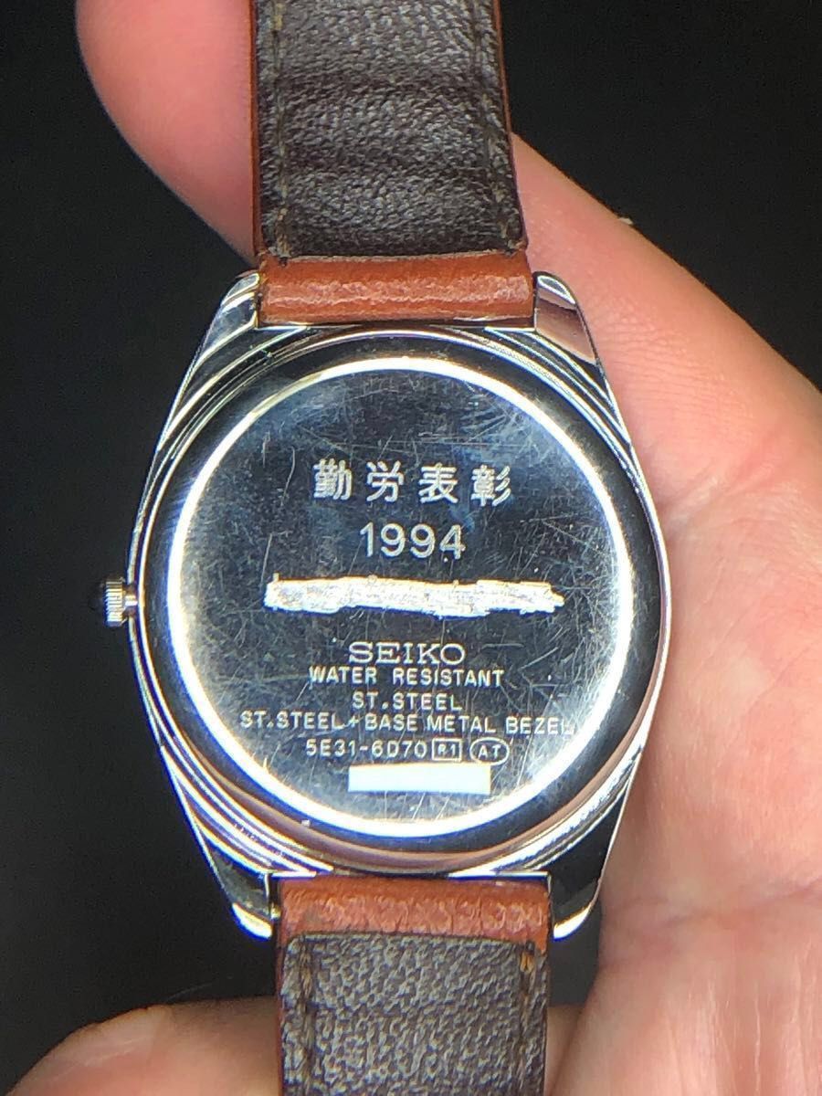 セイコー ドルチェ 5E31-6D70 銀 文字盤サードニクス(石)　美品 稼働 年差クォーツ SEIKO DOLCE