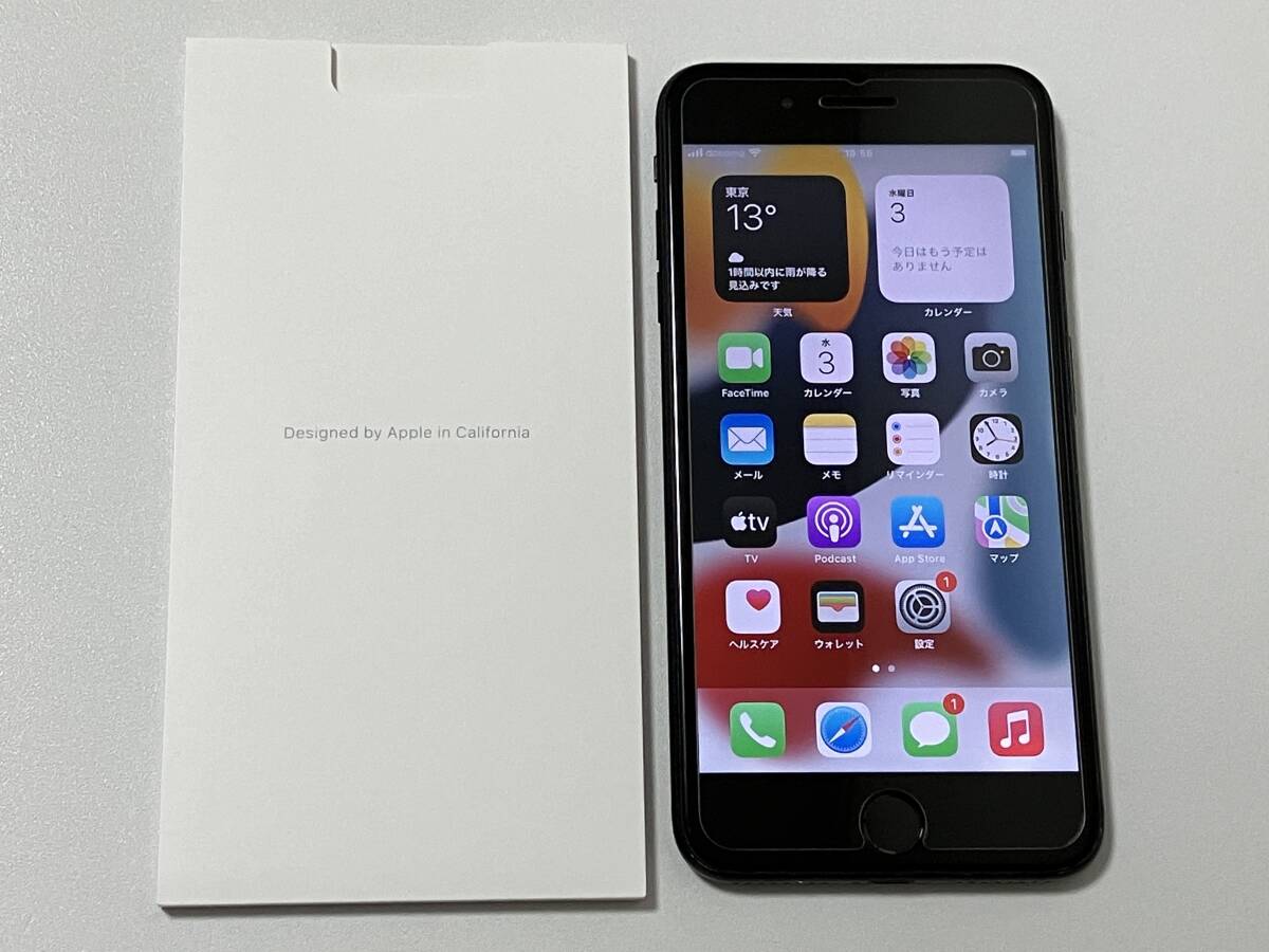 SIMフリー iPhone7 Plus 128GB Jet Black シムフリー アイフォン7 プラス ブラック 黒 softbank docomo au UQ 本体 SIMロックなし A1785_画像1