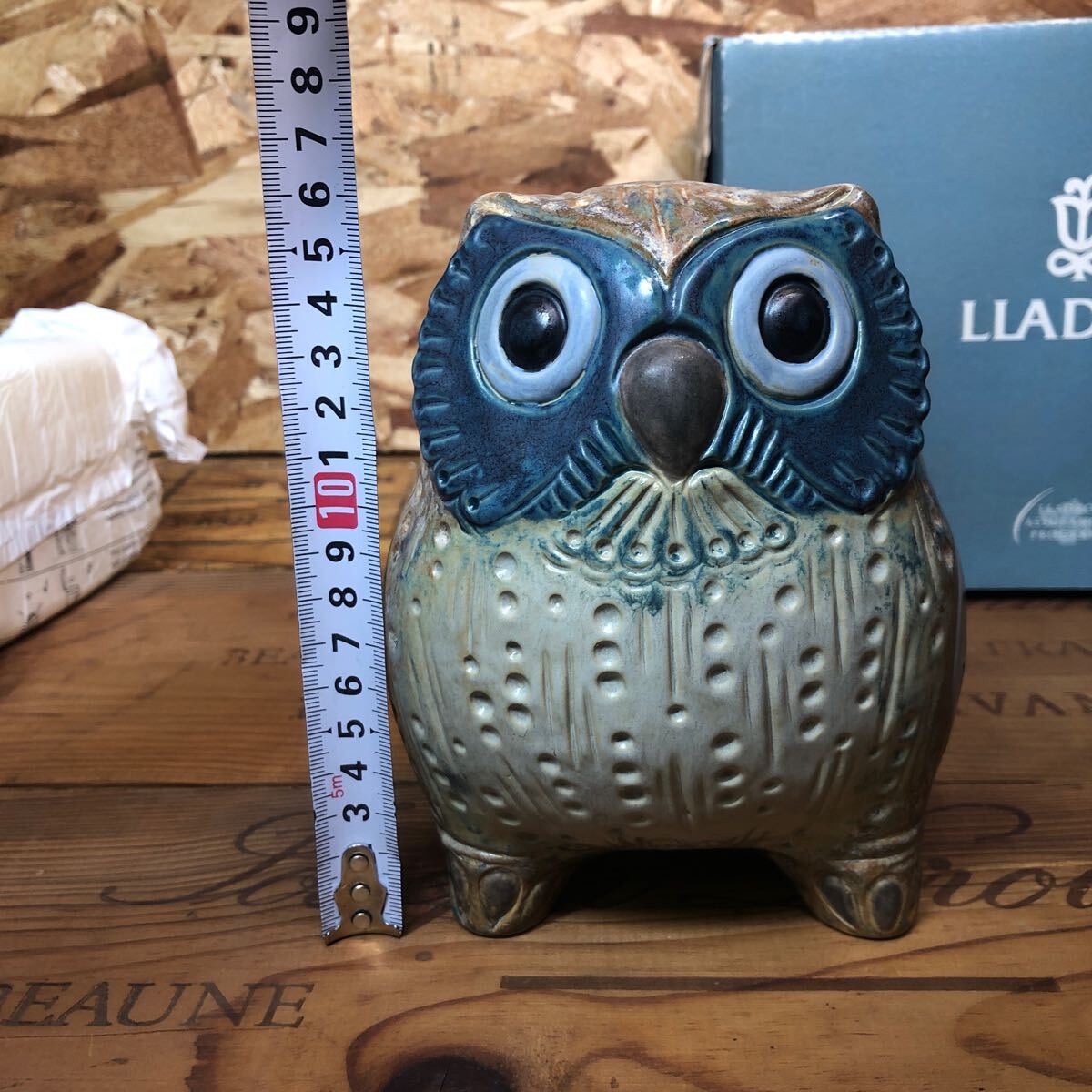 リアドロ LLADRO small owl フクロウ インテリア 陶器 オブジェ 梟 01012534 約16cm×12cm×14cmの画像7