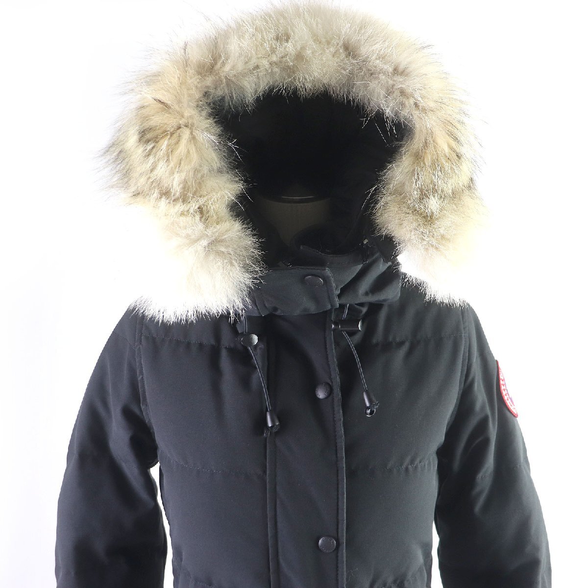 良品□CANADA GOOSE カナダグース 2302JL MACKENZIE PARKA ラクーンファー フーデッド WZIP ダウンコート ブラック S カナダ製 正規品_画像4