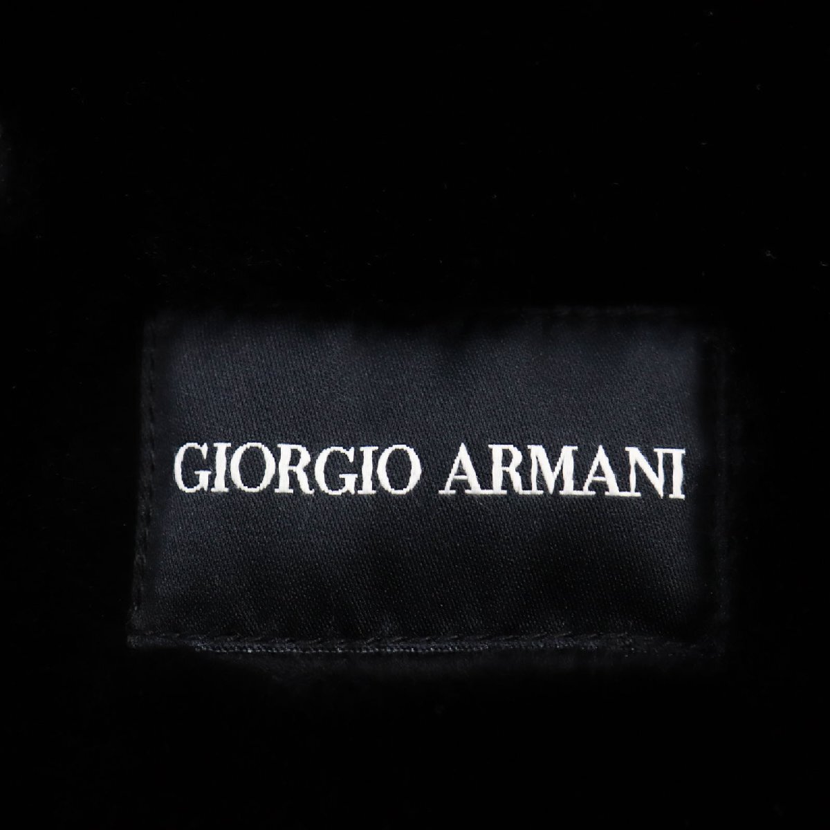 美品●GIORGIO ARMANI ジョルジオアルマーニ 黒タグ ベルテッドジップアップムートンコート ロングコート ブラック 54 イタリア製 メンズ_画像7